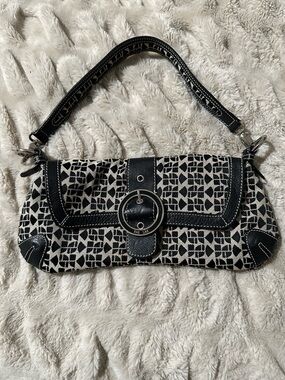 The Sak Black & Cream Patterned Shoulder Bag with Ring Buckle
